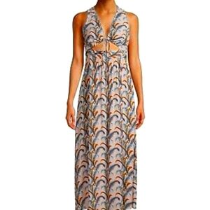Ana Sui Falling Feather Maxi Dress